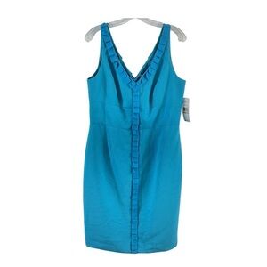 NWT Carmen Marc Valvo Teal Blue Sleeveless Dress